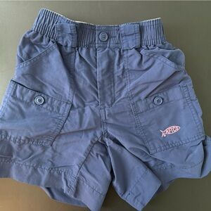 Kids AFTCO Navy Blue Cargo Shorts (breast cancer awareness fish, sold out)